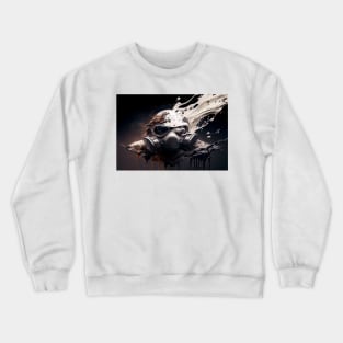 Cyberpunk Gasmask Artwork / Gasmask Splashing In Water Crewneck Sweatshirt